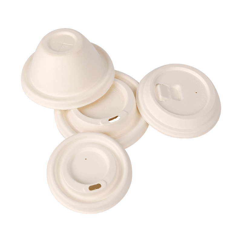 Tapas compostables para tazas de café sin pajita